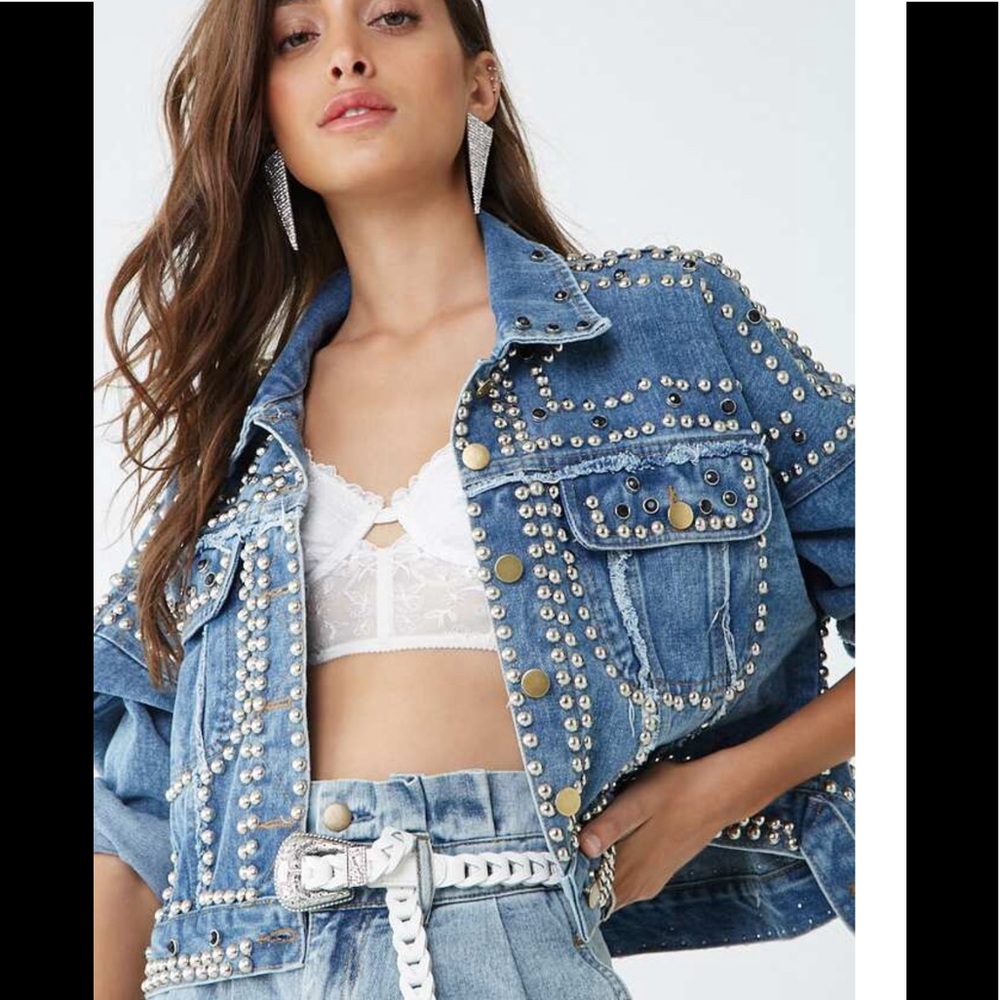Studded jean jacket